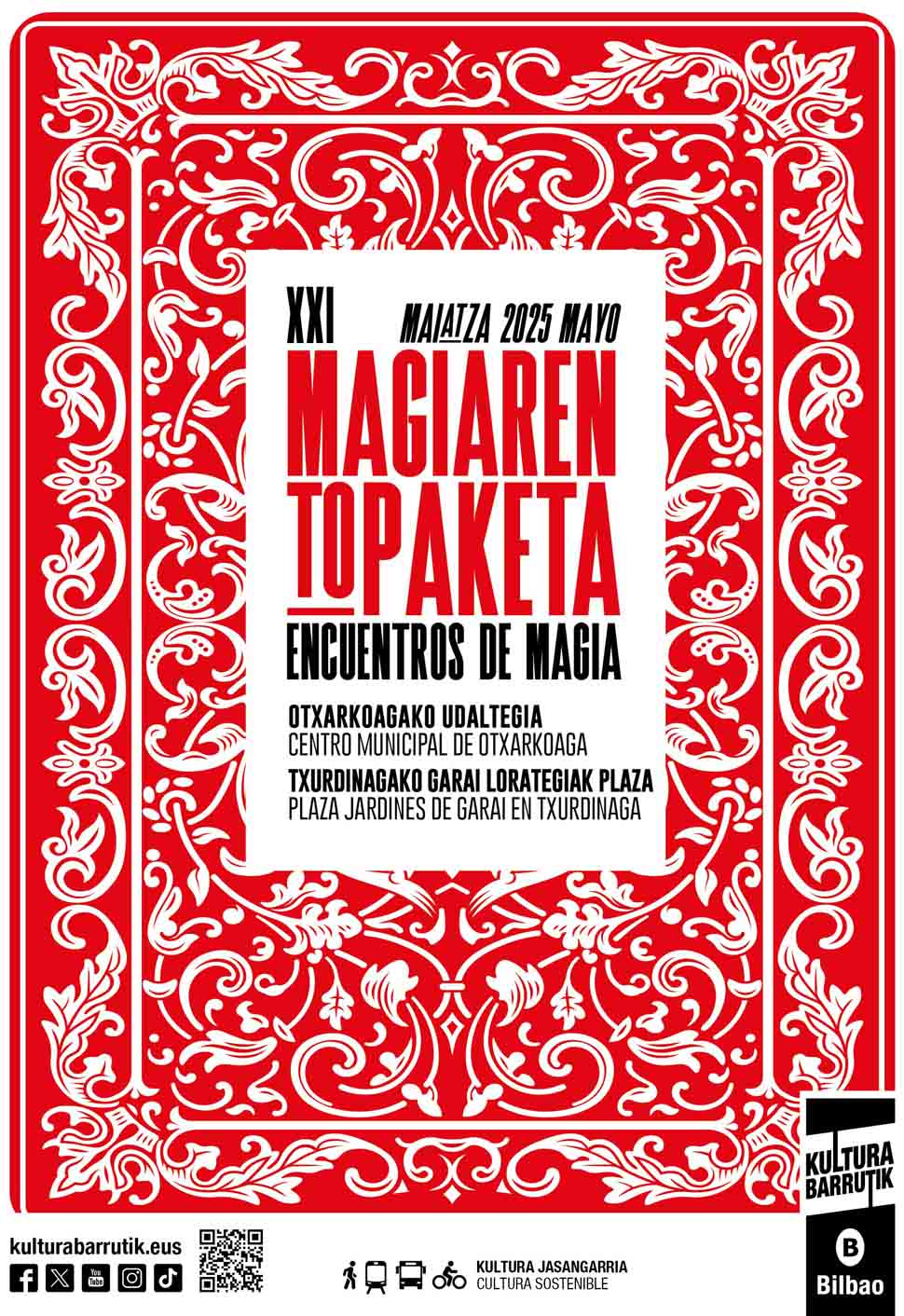 Cartel de programación y presentación para el festival de magia en Bilbao